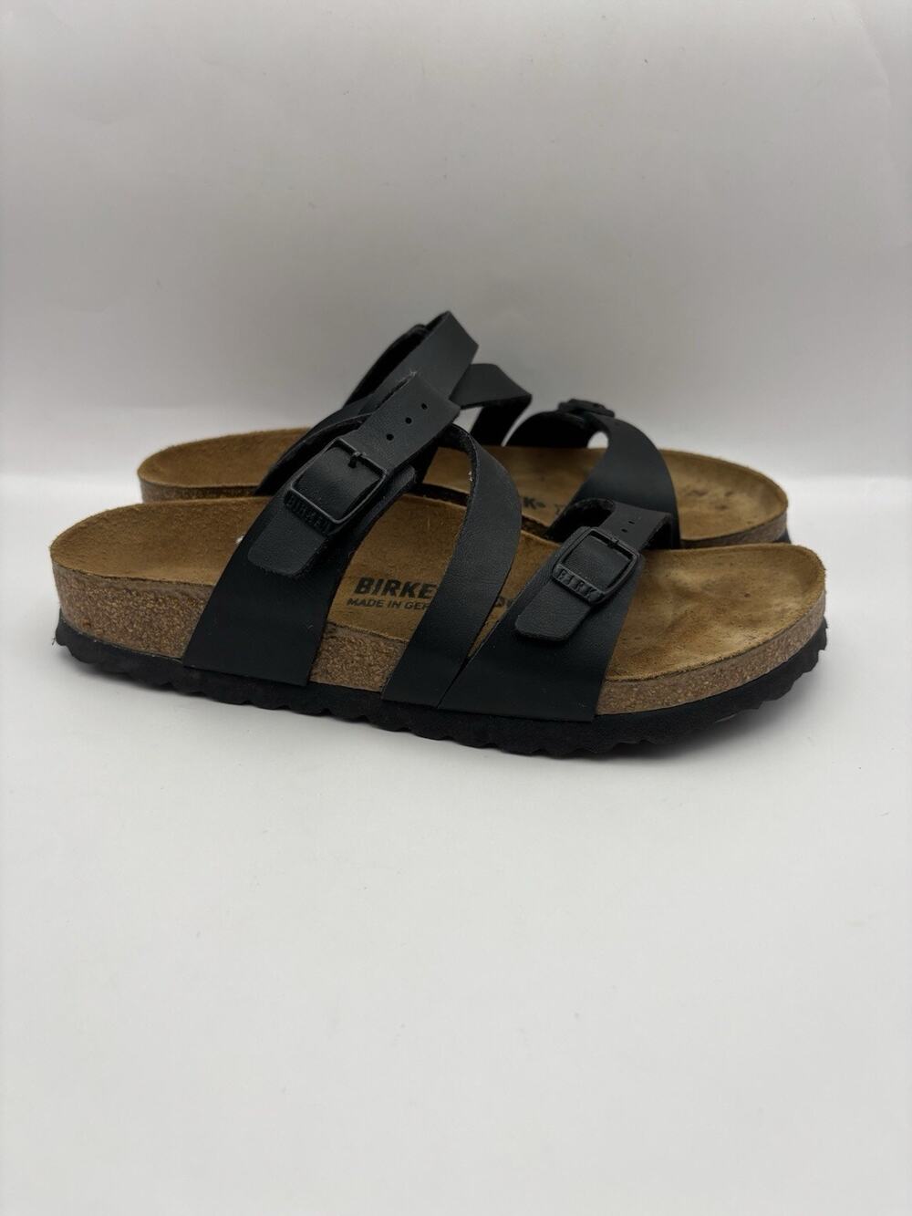 Birkenstock Salina Black Leather Sandals Size 37 Women Size 6
